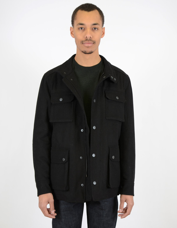 Ben Sherman Melton Field Jacket Jet Black Ben Sherman Melton Field Jacket Jet Black