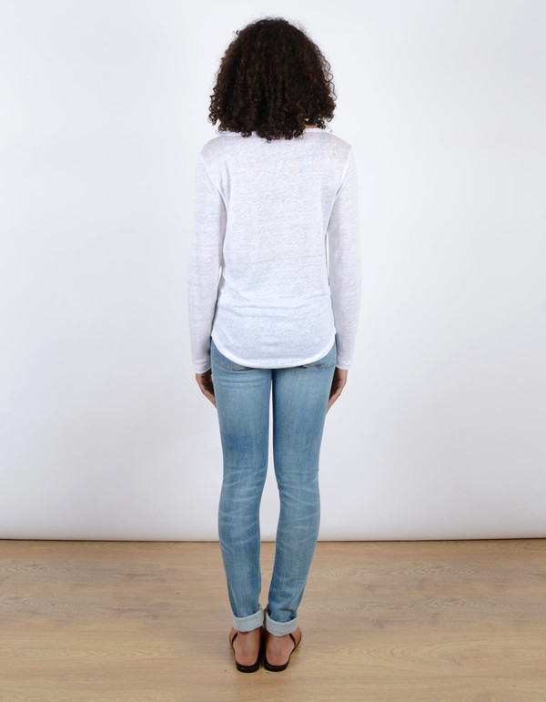 Filippa K Linen Long Sleeve Tee White Filippa K Linen Long Sleeve Tee White