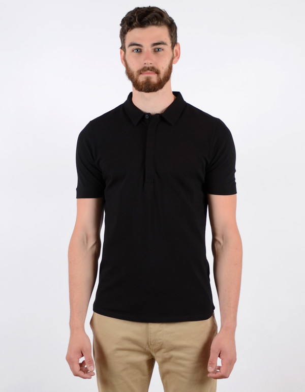 Filippa K Men's Pique SS Poloshirt Black Filippa K Men's Pique SS Poloshirt Black