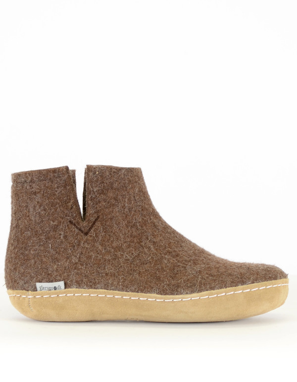 Glerups Women's Wool Boot Leather Sole Brown Glerups Women's Wool Boot Leather Sole Brown