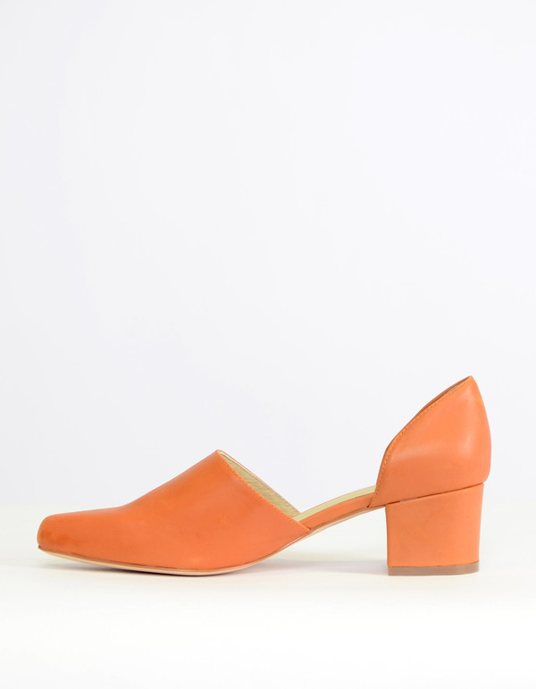 Intentionally Blank Perf D’Orsay Heel Orange Intentionally Blank Perf D’Orsay Heel Orange