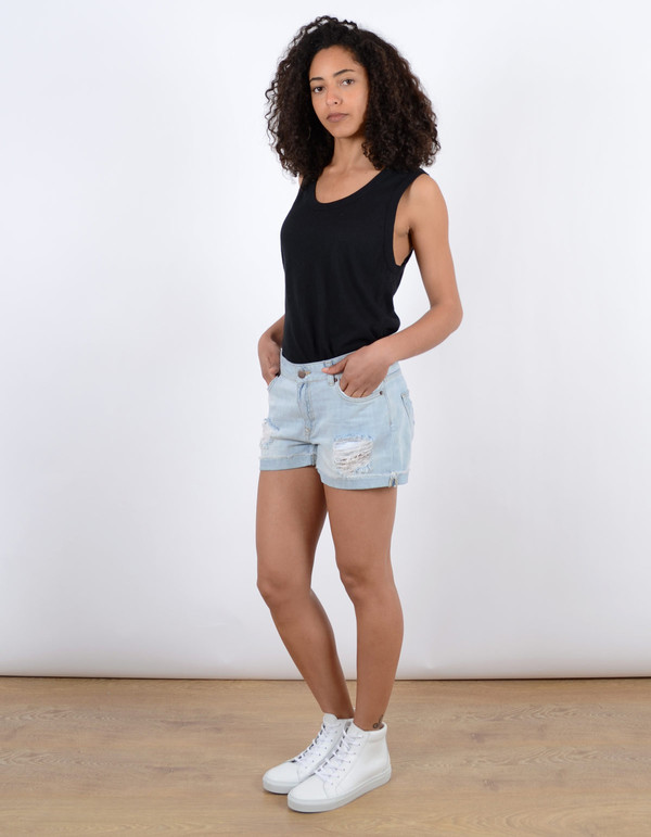 Just Female Bold Destroyed Shorts Light Blue Just Female Bold Destroyed Shorts Light Blue