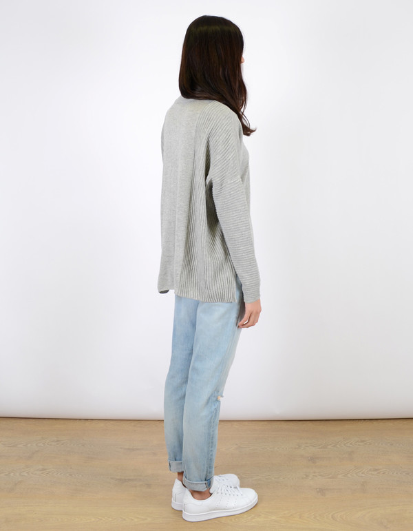 Just Female Carla Short Blouse Grey Melange Just Female Carla Short Blouse Grey Melange