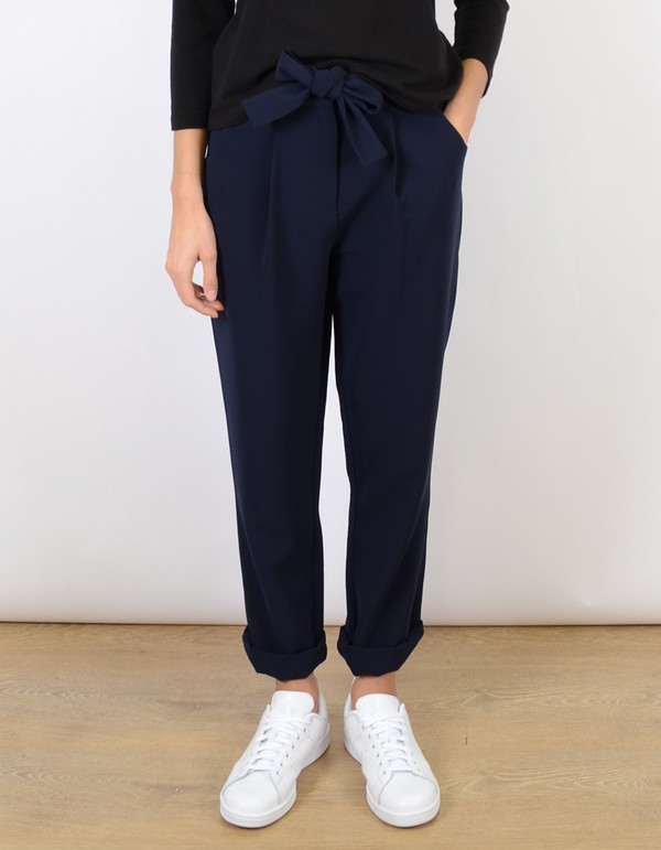 Just Female Eli Drape Trouser Deep Navy Just Female Eli Drape Trouser Deep Navy