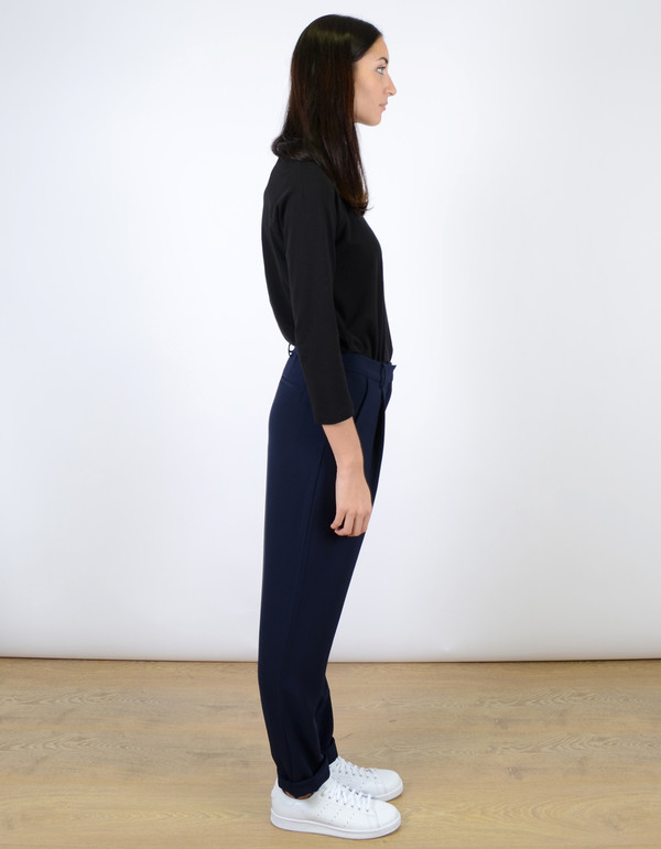 Just Female Eli Drape Trouser Deep Navy Just Female Eli Drape Trouser Deep Navy