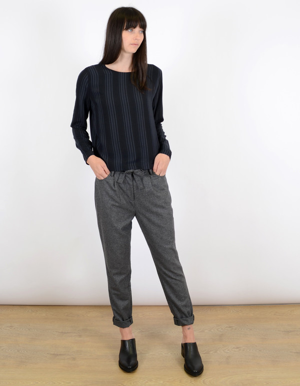 Just Female Liberty Wool Trousers Grey Melange Just Female Liberty Wool Trousers Grey Melange
