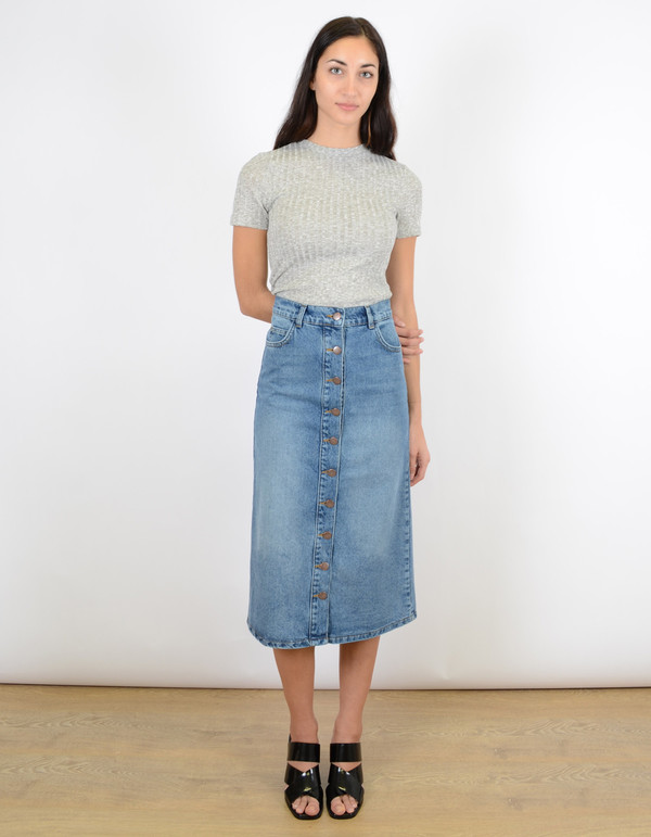 Just Female Pine Long Skirt Blue Wash Just Female Pine Long Skirt Blue Wash