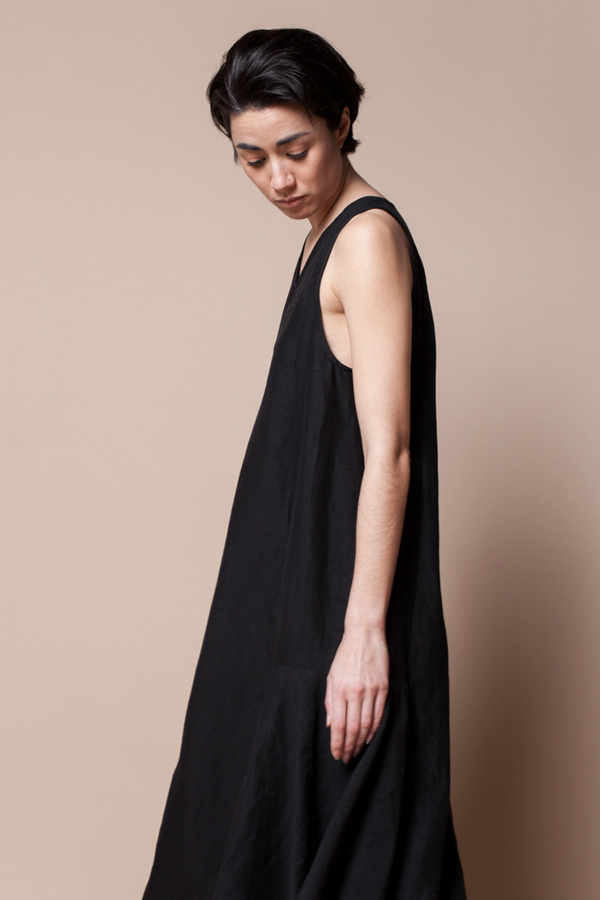 Creatures Of Comfort Lilith Dress - silk linen black Creatures Of Comfort Lilith Dress - silk linen black
