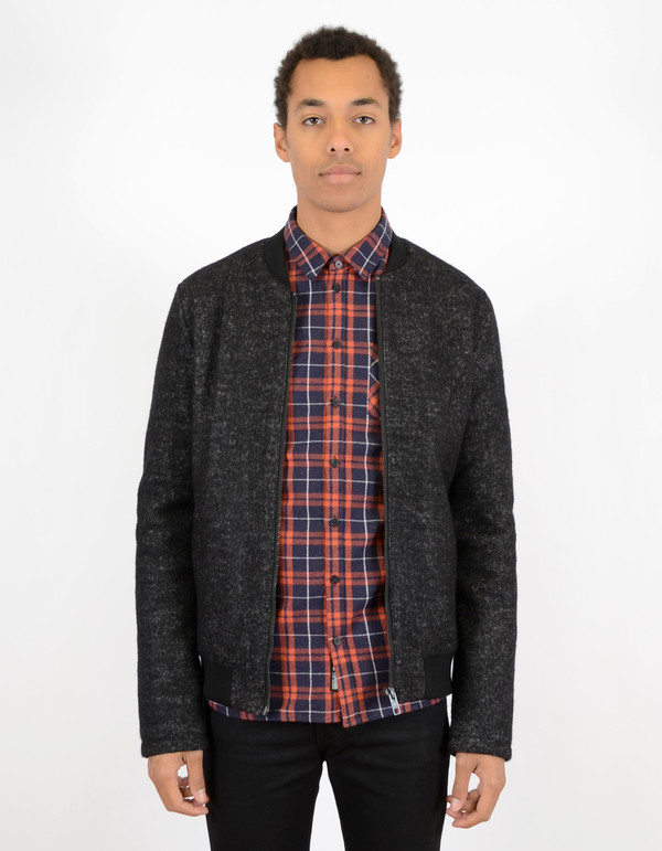 Men's Minimum Banker Bomber Coat Black Melange Men's Minimum Banker Bomber Coat Black Melange