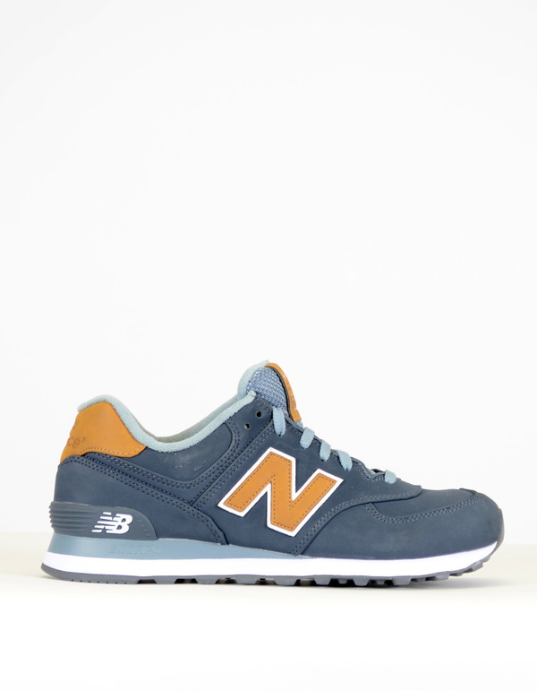 Men's New Balance 574 Sneaker Blue Gold Men's New Balance 574 Sneaker Blue Gold