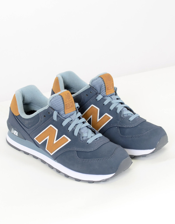 Men's New Balance 574 Sneaker Blue Gold Men's New Balance 574 Sneaker Blue Gold