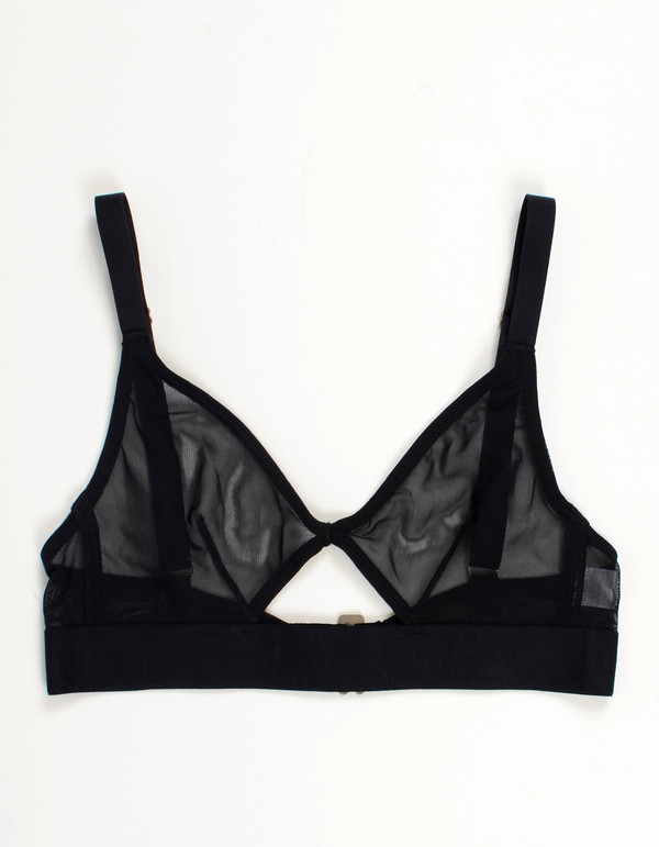 Nude Label Cut Out Bra Sheer Black Nude Label Cut Out Bra Sheer Black