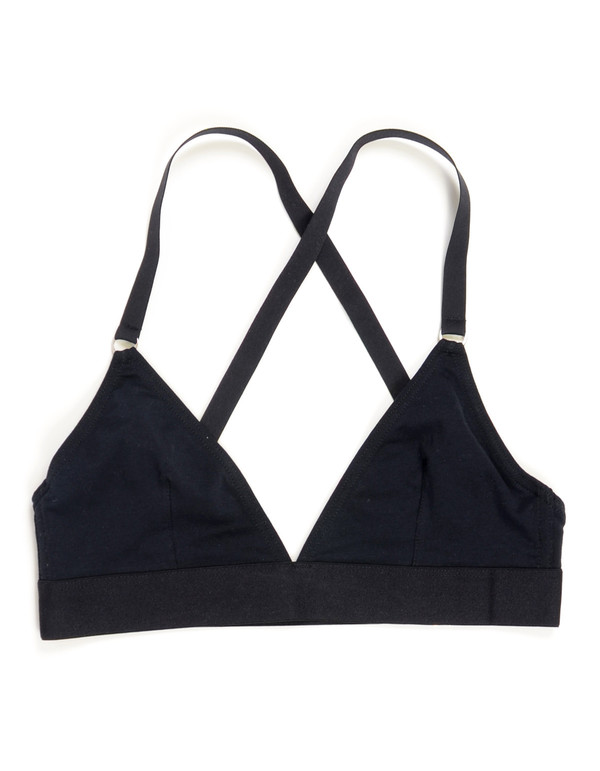 Nude Label Triangle Cross-Back Bra Black Nude Label Triangle Cross-Back Bra Black