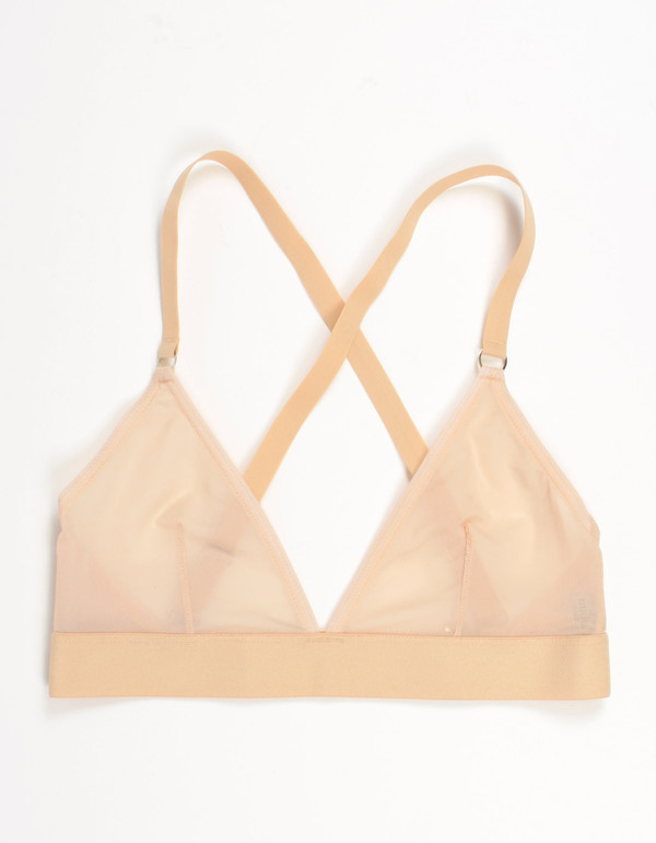 Nude Label Triangle Cross-Back Bra Sheer Nude Nude Label Triangle Cross-Back Bra Sheer Nude