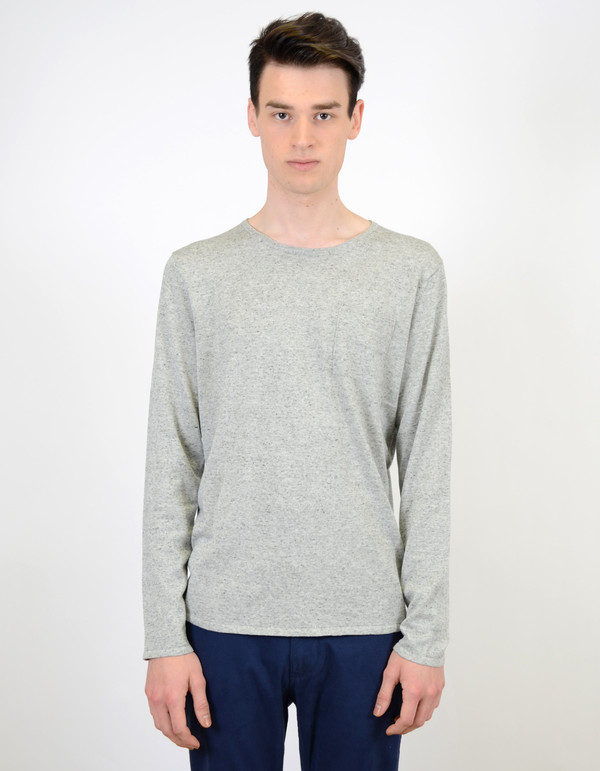 Men's Selected Homme Token Crew Neck Grey Men's Selected Homme Token Crew Neck Grey