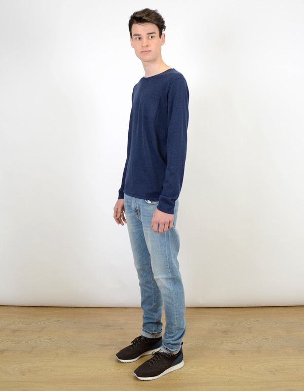 Men's Selected Homme Token Crew Neck Navy Men's Selected Homme Token Crew Neck Navy