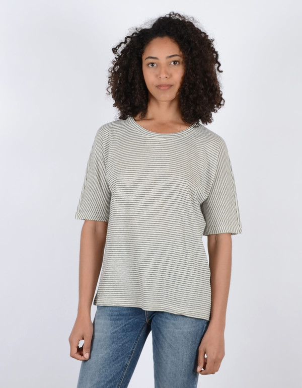 Storm & Marie Ritz Tee White Sand Black Stripe Storm & Marie Ritz Tee White Sand Black Stripe