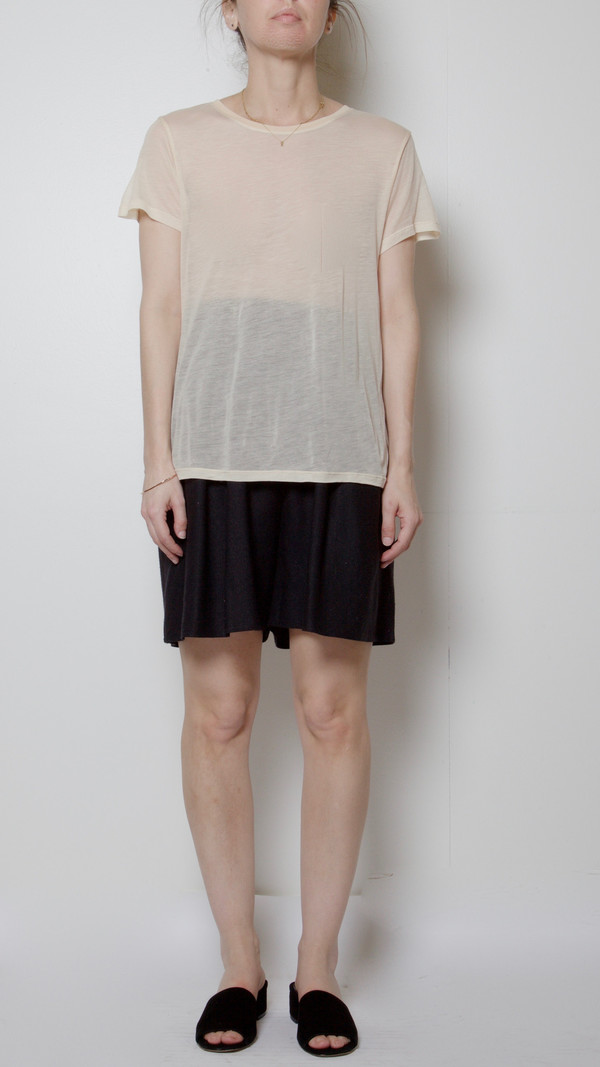 Baserange Cupro Tee Shirt in Nude 1 Baserange Cupro Tee Shirt in Nude 1