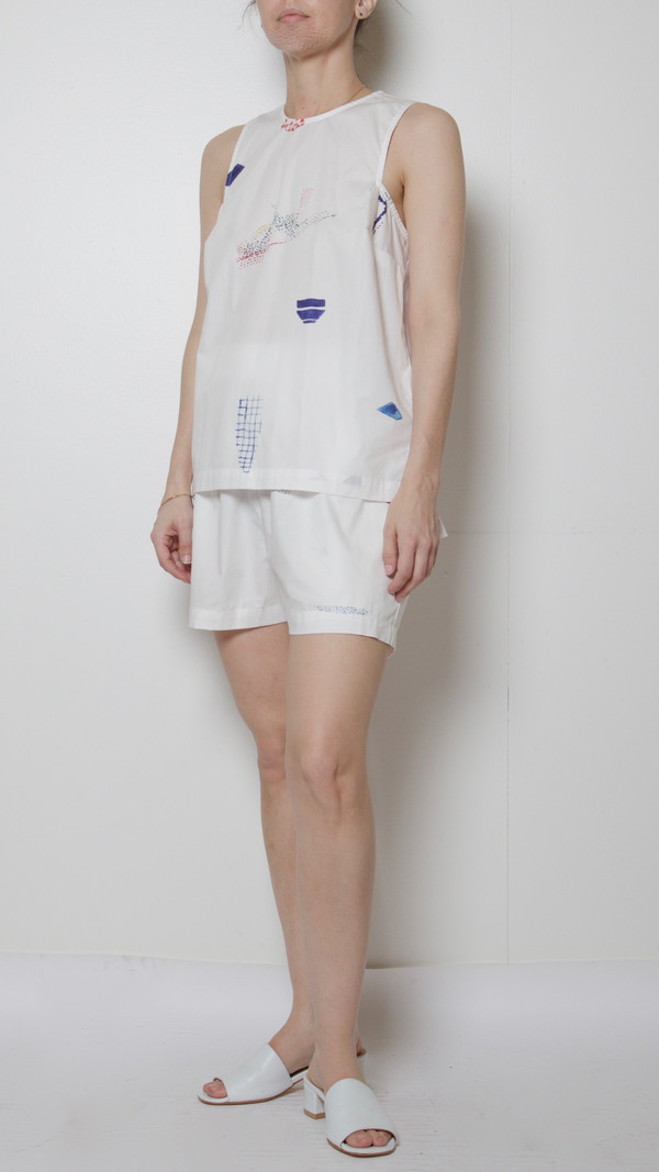 CARLEEN Square Arm Tank in Mending Print CARLEEN Square Arm Tank in Mending Print