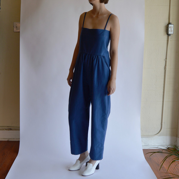 Caron Callahan Bethany Jumpsuit in Indigo Twill Caron Callahan Bethany Jumpsuit in Indigo Twill