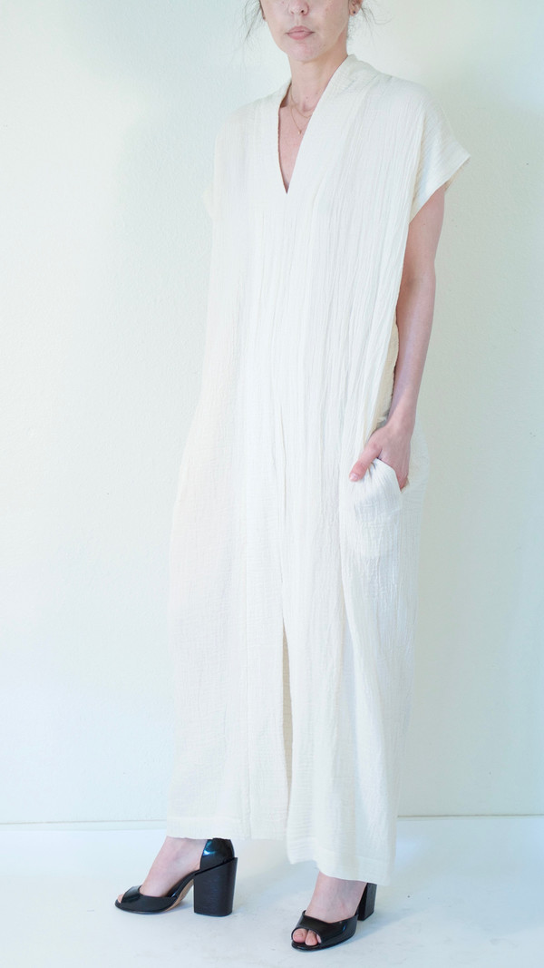 Horses Atelier Long Smoking Dress in Ivory Horses Atelier Long Smoking Dress in Ivory