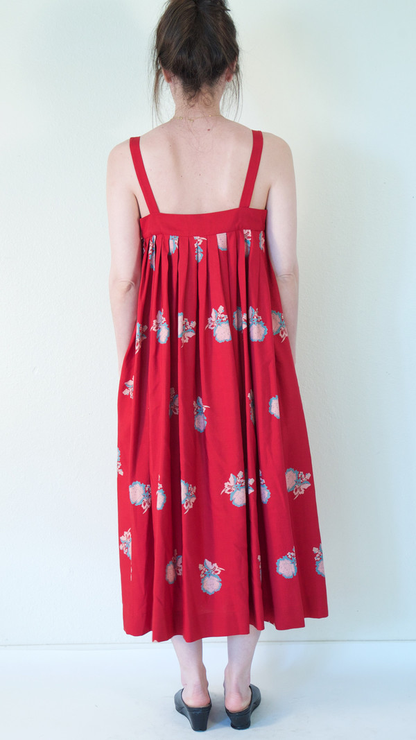 Horses Atelier Pleated Sundress in Red Peony Horses Atelier Pleated Sundress in Red Peony