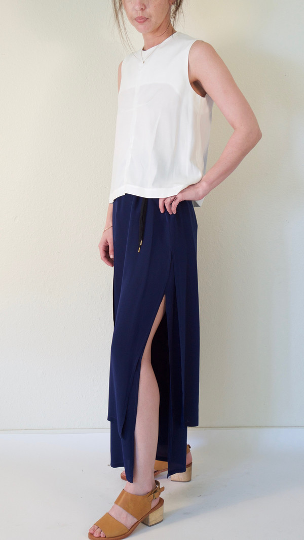 Rachel Comey Jerome Pant in Navy Crepe de Chine Rachel Comey Jerome Pant in Navy Crepe de Chine