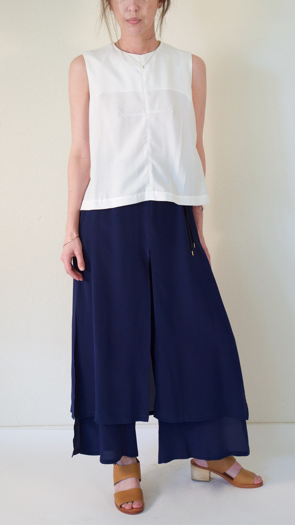 Rachel Comey Jerome Pant in Navy Crepe de Chine Rachel Comey Jerome Pant in Navy Crepe de Chine