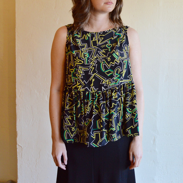 Rachel Comey Sleeveless Longfellow Blouse in Punk Print Rachel Comey Sleeveless Longfellow Blouse in Punk Print