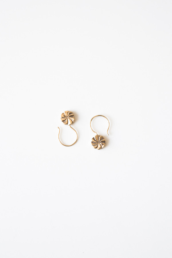 Jorge Morales Gold Plated Brass Pinwheel Earring Jorge Morales Gold Plated Brass Pinwheel Earring