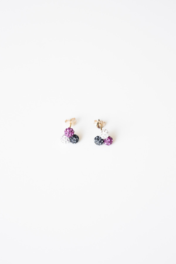 Jorge Morales Gold Plated Multi Color Zirconia Earrings Jorge Morales Gold Plated Multi Color Zirconia Earrings