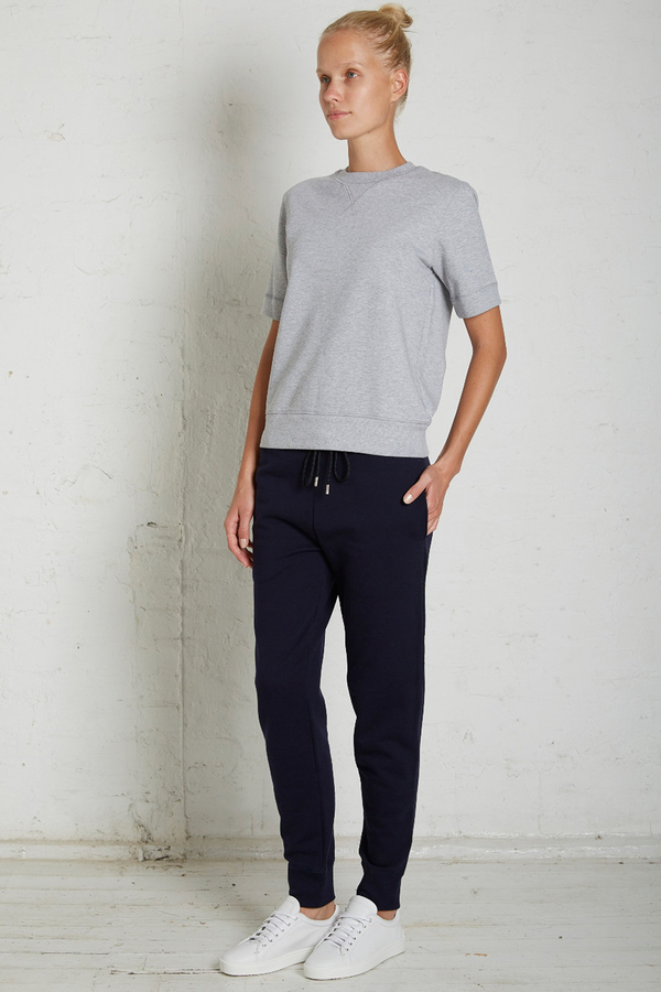 Handvaerk Grey Melange Short Sleeve Sweatshirt Handvaerk Grey Melange Short Sleeve Sweatshirt