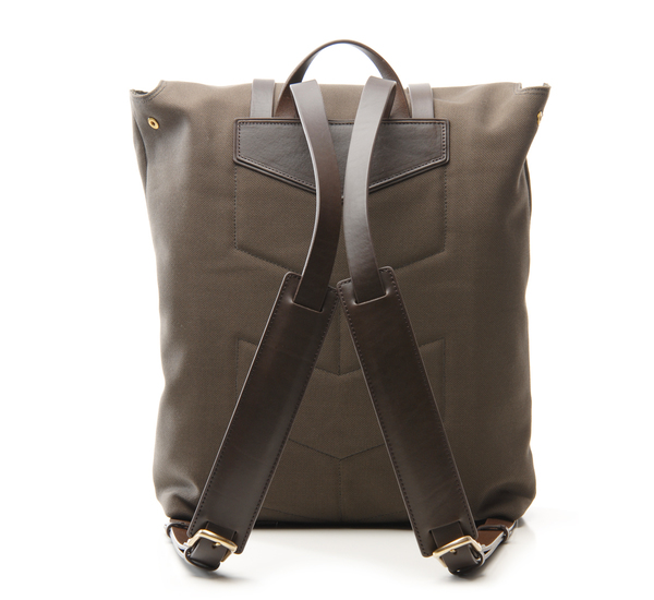 Army Green and Dark Brown MS Backpack by Mismo Army Green and Dark Brown MS Backpack by Mismo