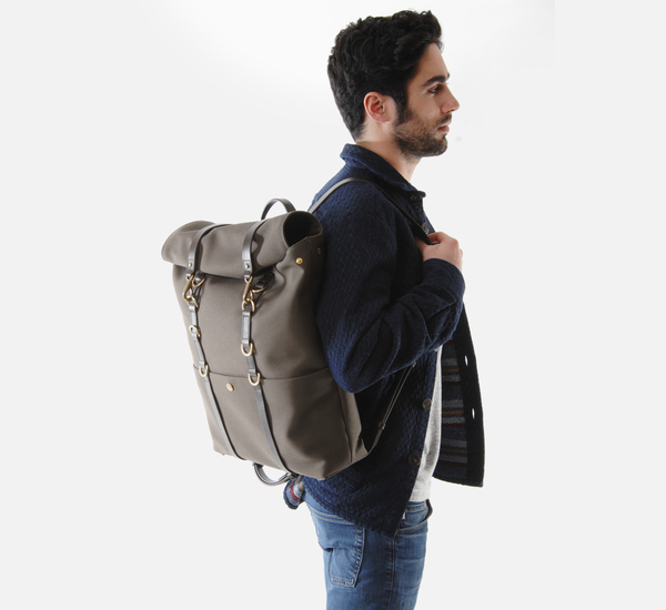 Army Green and Dark Brown MS Backpack by Mismo Army Green and Dark Brown MS Backpack by Mismo