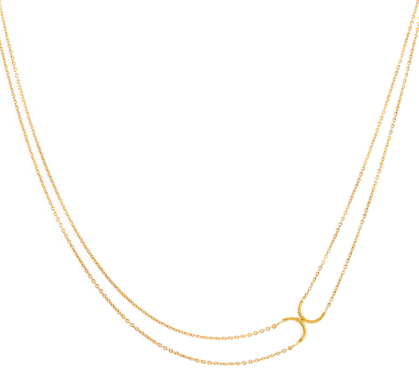 N3301 18K Double Side Crescent Necklace by Satomi Kawakita N3301 18K Double Side Crescent Necklace by Satomi Kawakita