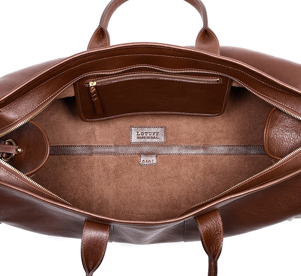 Lotuff Leather Chestnut Leather Duffle Travel Bag Lotuff Leather Chestnut Leather Duffle Travel Bag