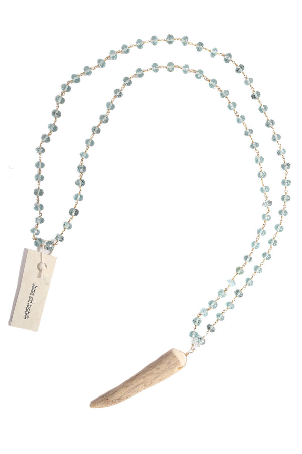James and Jezebelle Aqua Marine and Antler Necklace James and Jezebelle Aqua Marine and Antler Necklace