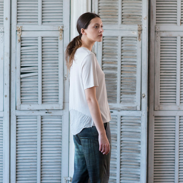 Raquel Allegra Boxy Tee Dirty White Raquel Allegra Boxy Tee Dirty White