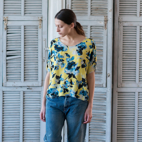 Raquel Allegra Floral Crop Tee Raquel Allegra Floral Crop Tee