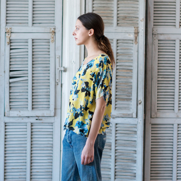 Raquel Allegra Floral Crop Tee Raquel Allegra Floral Crop Tee