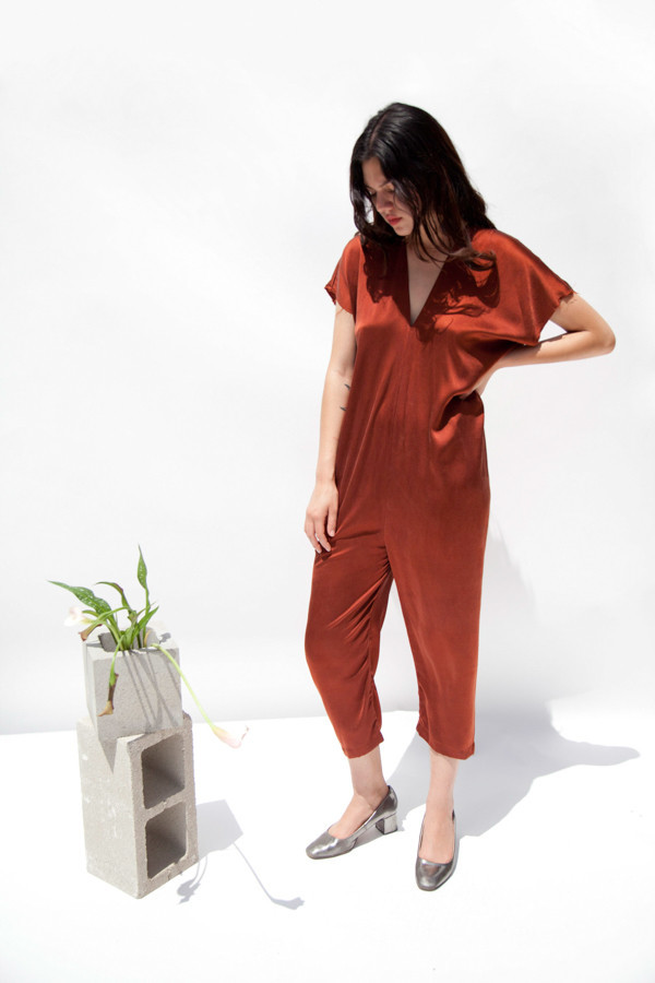 Miranda Bennett Everyday Jumpsuit, Silk Charmeuse in Claret Miranda Bennett Everyday Jumpsuit, Silk Charmeuse in Claret