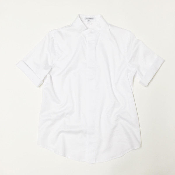 Shelby Steiner White Mandarin Collar Shirt Shelby Steiner White Mandarin Collar Shirt