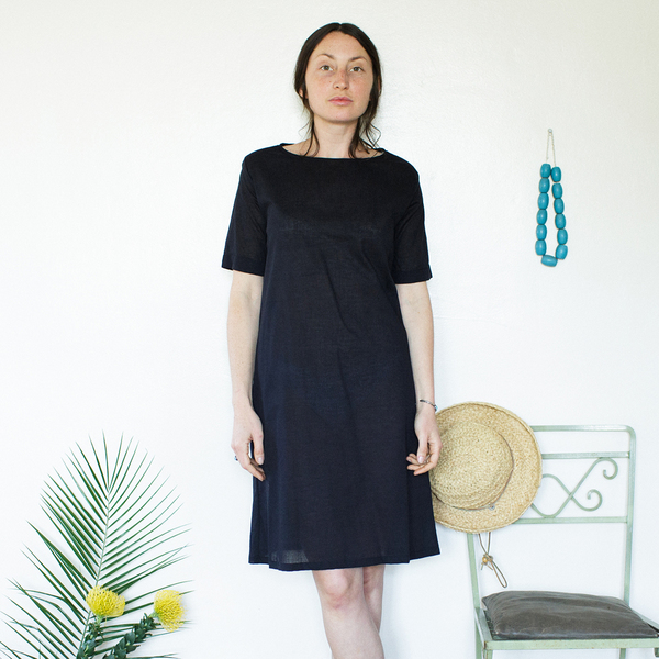 Me & Arrow Tall Dress - Lightweight Cotton Black Me & Arrow Tall Dress - Lightweight Cotton Black