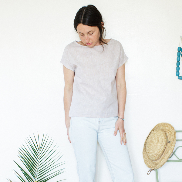 Me & Arrow Basic Tee - Sand Stripe Me & Arrow Basic Tee - Sand Stripe