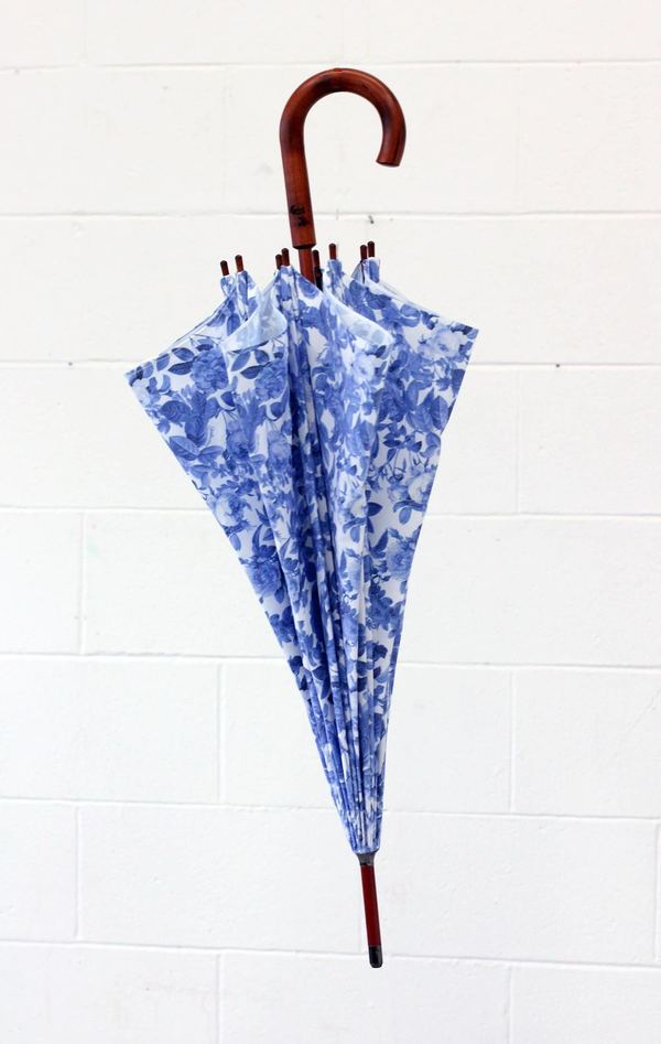 Strathcona Blue China Rose Handmade Umbrella Strathcona Blue China Rose Handmade Umbrella