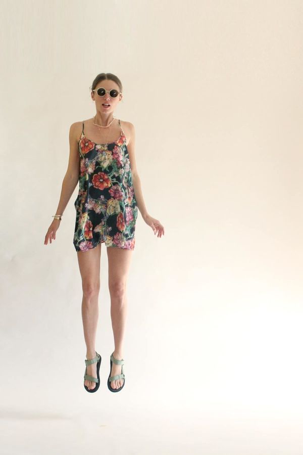 Strathcona Silk Camisole Dress in Watercolour Bouquet Strathcona Silk Camisole Dress in Watercolour Bouquet