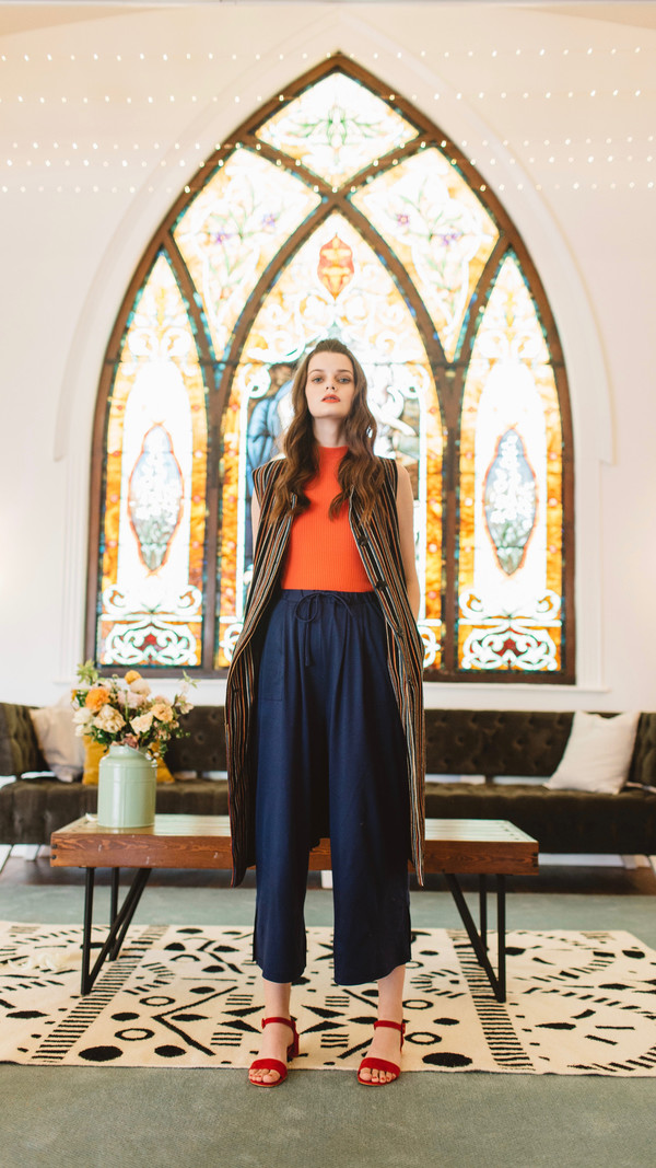 Maryam Nassir Zadeh Mara Pant in Navy Maryam Nassir Zadeh Mara Pant in Navy