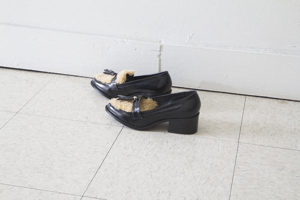 Intentionally Blank SMARTY loafer in tan faux fur Intentionally Blank SMARTY loafer in tan faux fur