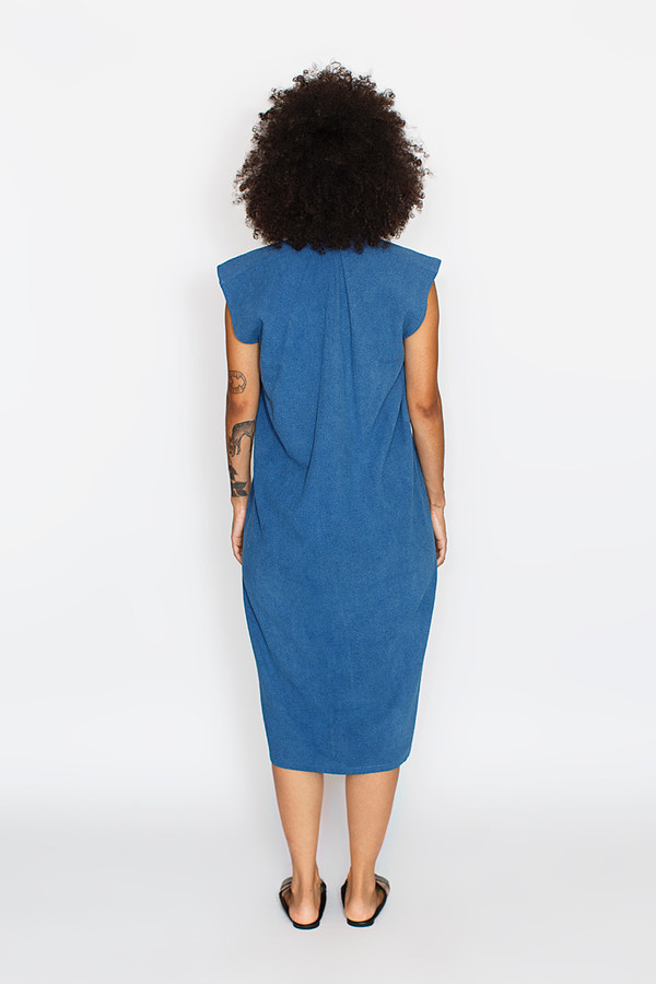 Miranda Bennett Everyday Dress, Silk Noil in Indigo Miranda Bennett Everyday Dress, Silk Noil in Indigo