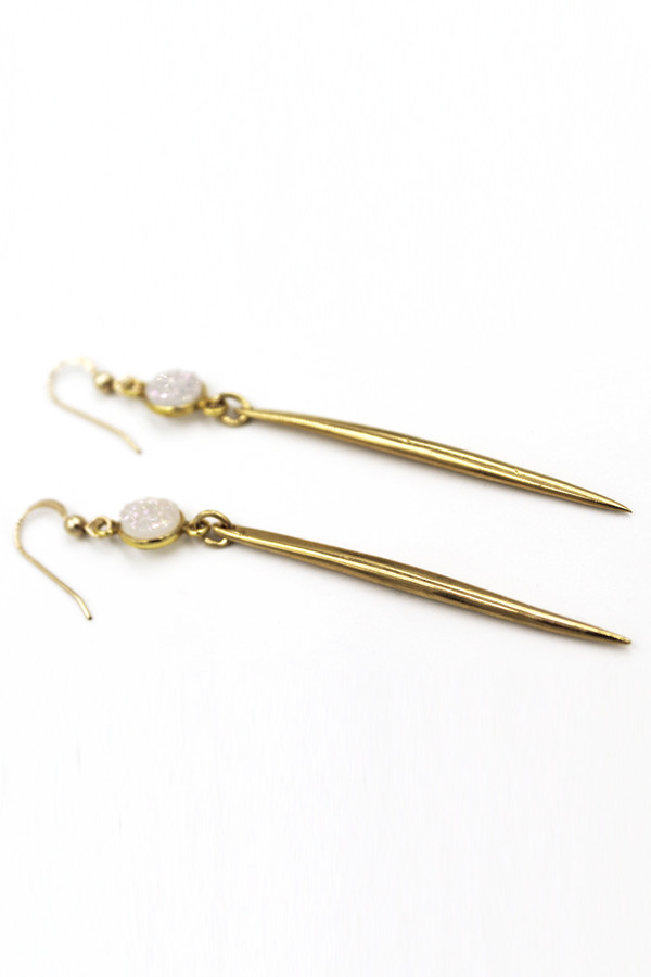 Sheila B Rainbow Druzy Spike Earring Sheila B Rainbow Druzy Spike Earring